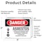 Signmission Asbestos Cancer And Lung Disease Hazard Danger Sign, Vinyl Decal, 5in W x 3.5in L, 2PK OS-2PACK-DS-D-35-L-1033 - alternate 4